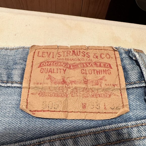 Vintage Levis 505 Regular Fit Jeans 33x32 27.5" Distressed Red Tab - Picture 3 of 16
